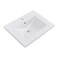 Badmöbel, Einzelwaschtisch mit Unterschrank, 61 cm, Keramik-Waschbecken, Anti-Rutsch-Pads, wasserdicht und abriebfest, 61×46×90 cm, Marineblau(m-6)