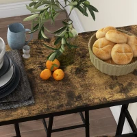 HOMCOM 5 Piece Bar Table Set with 4 Stools, Industrial Bar Table and Stool Set, Dining Table and Chair Set, Rustic Brown(m-8)