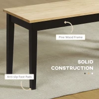 HOMCOM 102 cm Wood Dining Bench for 2 People, Wooden Bench for Kitchen, Dining Room, Entryway, Black(m-5)