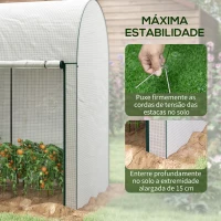 Outsunny Estufa Pequena Estufa de Exterior com Porta Dupla com Fecho de Correr e Cobertura de PE para Cultivar Plantas Flores 200x100x178 cm Branco(m-7)
