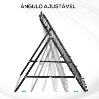 HOMCOM Rede de Rebote de Metal com Ângulo Ajustável e 20 Cordas Elásticas para Treinamento de Futebol 96x80x96 cm Preto(m-5)