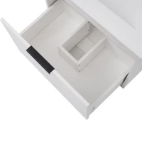 Meuble sous-lavabo suspendu 59 cm de longeur, avec lavabo en céramique et tiroirs, design moderne, 59×46,5×47 cm,Blanc(m-8)
