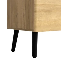 Credenza moderna con ante in vetro, ideali per Soggiorno e cucina, Colore Naturalea(m-10)