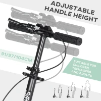 HOMCOM Trottinette pliable pour adultes +14 ans avec guidon réglable grandes roues de 20 cm amortisseur et double frein aluminium - vert(m-4)