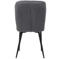 Set de 2 scaune tapițate pentru sufragerie din catifea cu spătar și structură din metal, 47x43x86 cm, Gri(m-4)