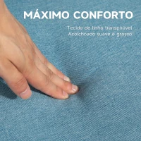HOMCOM Sofá Cama de 2 Lugares com Encosto Ajustável em 3 Posições Apoio para os Braços e Pés de Madeira 173x75x73 cm Azul Claro(m-4)