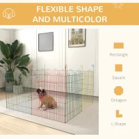 PawHut Pet Playpen Crate, with Eight Panels, Door, for Indoors and Outdoors, 60H x Φ156cm(m-5)