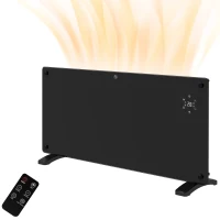 HOMCOM Electric Heater Wifi Smart App, 2000W Glass Panel Heater Radiator, Freestanding or Wall Mounted Convector Space Heater with LED Display, 24Hr 7 Day Timer, Adjustable Thermostat, Remote Control(m-11)