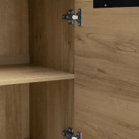 Credenza moderna con ante in vetro, ideali per Soggiorno e cucina, Colore Naturalea(m-7)