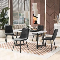 Set di 4 sedie imbottite da Pranzo in velluto con Schienale, Struttura in Metallo, Design Ergonomico, 43x40x86 cm, Nero(m-1)