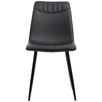 Set di 4 sedie imbottite da Pranzo in PU Pelle con Schienale, Struttura in Metallo, Design Ergonomico, 43x40x86 cm, Nero(m-7)