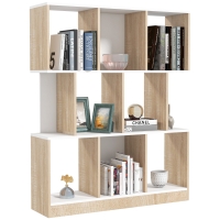 Homcom Libreria Di Design Moderno 4 Ripiani Legno Naturale E Bianco, 60x24x148cm - Foto 9