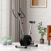 SPORTNOW Quiet Exercise Bike with 8-Level Magnetic Resistance and Heart Rate Sensor, for Home Gym, Grey and black(m-10)