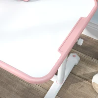 AIYAPLAY Set Birou pentru Copii 3-12 Ani Reglabil pe Înălțime și Blat Înclinabil la 45°, 80x55x107.5 cm, Culoare Roz(m-9)