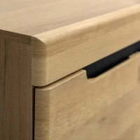Credenza moderna con ante in vetro, ideali per Soggiorno e cucina, Colore Naturalea(m-6)