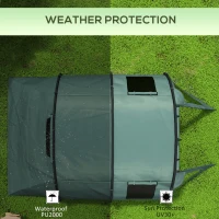 Outsunny Two Room Tunnel Tent Camping Tent for  3-4 Man with Windows, Covers, Carry Bag, for Fishing, Hiking, Sports, Green(m-5)