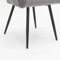 Set de 2 scaune tapițate pentru sufragerie din catifea cu brațe, 44x52x85 cm, Gri(m-7)
