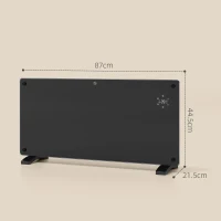 HOMCOM Electric Heater Wifi Smart App, 2000W Glass Panel Heater Radiator, Freestanding or Wall Mounted Convector Space Heater with LED Display, 24Hr 7 Day Timer, Adjustable Thermostat, Remote Control(m-3)