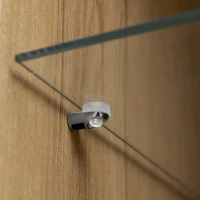 Credenza moderna con ante in vetro, ideali per Soggiorno e cucina, Colore Naturalea(m-9)