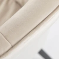 Set di 2 sedie imbottite per sala da Pranzo in Velluto con Braccioli, 44x52x85 cm, Beige(m-7)