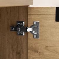 Credenza moderna con ante in vetro, ideali per Soggiorno e cucina, Colore Naturalea(m-8)