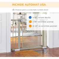 PawHut Bariera Extensibila Auto‑inchidere 75‑103 × 76 cm – Gri(m-5)