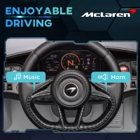 AIYAPLAY McLaren 765LT Licensed 12V Kids Electric Ride on Car with Butterfly Doors Remote Control Transport Wheels Grey(m-6)