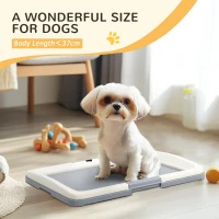 PawHut Dog Toilet Tray for Training Dogs, Dog Litter Tray for Indoor, Outdoor, 63 x 49 x 6cm(m-6)