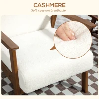 HOMCOM Boucle Seat Mid Century Accent Chair - White(m-5)