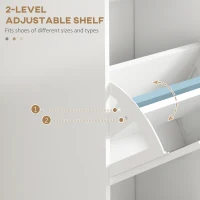 HOMCOM Dulap Spațios pentru Pantofi cu 3 Sertare Rabatabile pentru 15 Perechi de Pantofi, 54x24x117,5 cm, Alb(m-5)