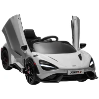 AIYAPLAY McLaren 765LT Licensed 12V Kids Electric Ride on Car with Butterfly Doors Remote Control Transport Wheels Grey(m-1)