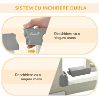 PawHut Bariera Extensibila Auto‑inchidere 75‑103 × 76 cm – Gri(m-4)