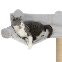 PawHut 4 Piece Cat Shelves w/ Scratching Post, Steps, Jumping Platform, Ladder, Toy Balls, for Indoor Cats, Light Grey(m-8)
