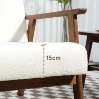 HOMCOM Boucle Seat Mid Century Accent Chair - White(m-7)