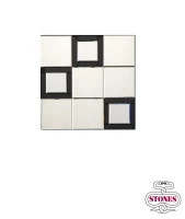 STONES Specchio da parete vet argentato con struttura in mdf, 60x60x16(m-1)