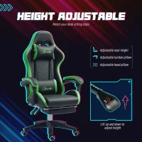 Vinsetto Scaun Gaming cu Înălțime Reglabilă, Scaun Gaming Ergonomic cu Spătar Rabatabil, 65x65x121-129 cm, Negru(m-4)