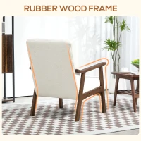 HOMCOM Boucle Seat Mid Century Accent Chair - White(m-6)