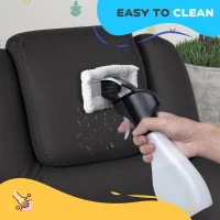 HOMCOM Kids Recliner Chair, PU Leather with Adjustable Backrest, Footrest, Padded Headrest, Black(m-7)