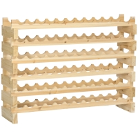 HOMCOM Suporte para Garrafas de Vinho para 72 Garrafas Garrafeira com 6 Níveis Suporte para Vinhos Vertical 114x28x85 cm Madeira