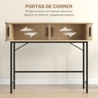 HOMCOM Mesa Consola Vintage Móvel de Entrada com 2 Portas de Correr e Compartimentos Consola de Entrada 100x30x80 cm Carvalho(m-5)