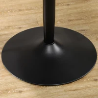 HOMCOM Mesa de Cozinha Redonda Mesa de Jantar Moderna para 2 Pessoas com Base de Aço e Almofadas Antiderrapantes Ø70x75 cm Preto(m-7)