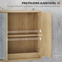 HOMCOM Armário de Casa de Banho com Espelho Móvel Suspenso de Casa de Banho com Prateleira Interior Ajustável 48x14,5x45 cm Madeira(m-4)