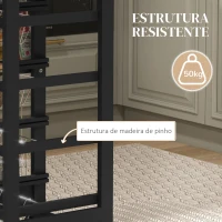 HOMCOM Carrinho de Cozinha com Rodas Carrinho Auxiliar com Gaveta 4 Cestas Amovíveis de Metal e Prateleiras Laterais 47x37x83 cm Preto e Madeira(m-6)