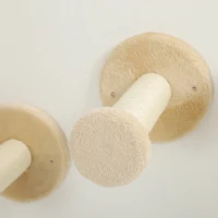 PawHut Prateiras de Parede para Gatos de 4 Peças Arranhador de Parede para Gatos com Postes de Sisal Plataforma de Salto Bege(m-8)