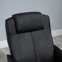HOMCOM Poltrona Relax Reclinável até 145° com Banco de Apoio para os Pés Estofada em PU e Estrutura de Aço 78x67x98 cm Preto(m-7)