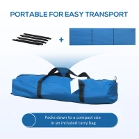 Outsunny 5 Pole Camping Windbreaks, Beach Wind Shield Shelter with Carry Bag and Steel Poles, Outdoor Caravan Privacy Shield, 540cm x 150cm, Blue(m-6)