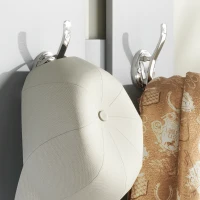 HOMCOM Móvel Cabide de Entrada de 3 Peças Armário de Entrada com Cabide Espelho Sapateira e Gaveta 90x10x102 cm Branco e Cinza(m-8)