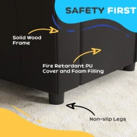 HOMCOM Kids Recliner Chair, PU Leather with Adjustable Backrest, Footrest, Padded Headrest, Black(m-6)