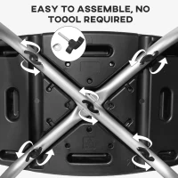 HOMCOM Height Adjustable Bath Stool, Aluminium Shower Stool with Non-Slip Pads for Elderly, Disabled, Seniors, Pregnant, Black(m-5)