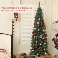 HOMCOM Árvore de Natal 180 cm Árvore de Natal Artificial com 618 Ramos e Suporte de Metal Árvore de Natal para Interior Verde(m-4)